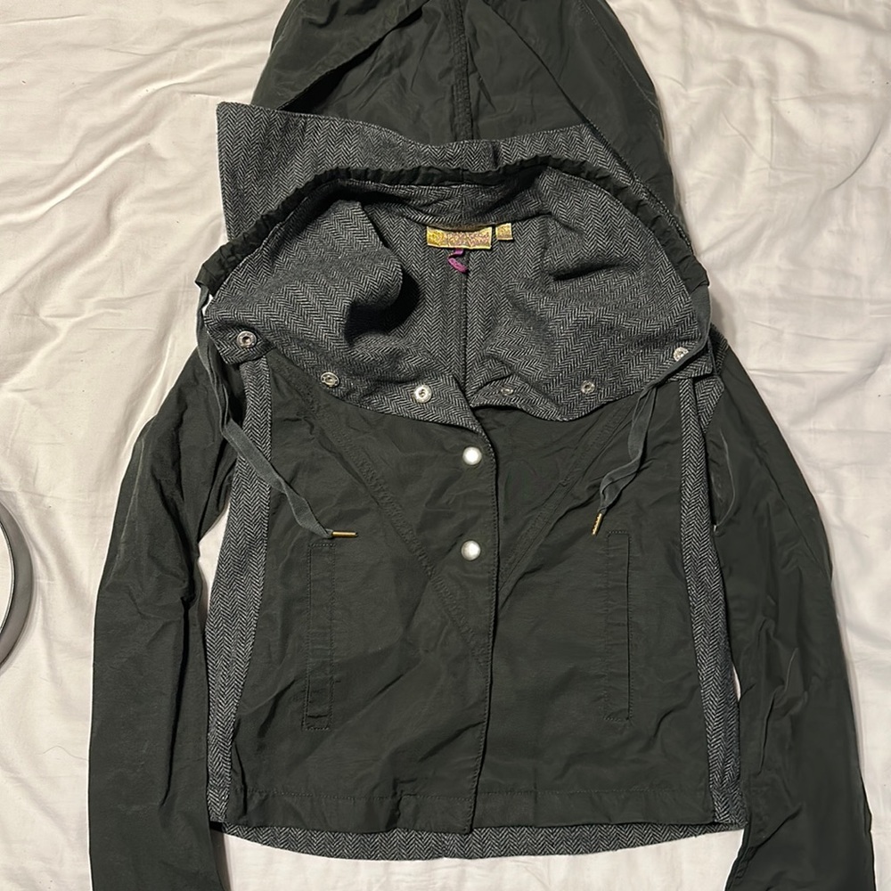 Princess Vera Wang dark green herringbone jacket